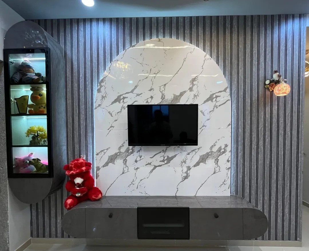 Modern ribbed wall panel and ceiling finish